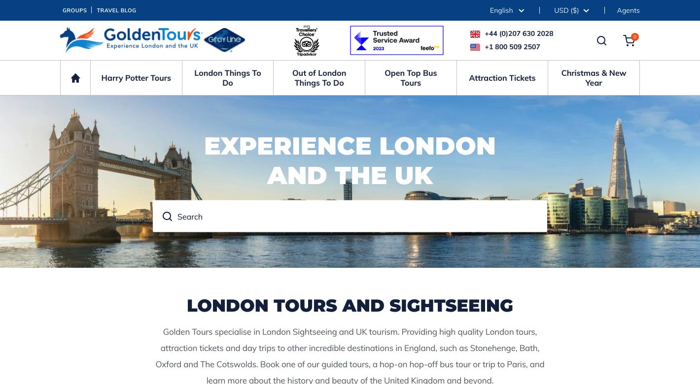 Golden Tours Website