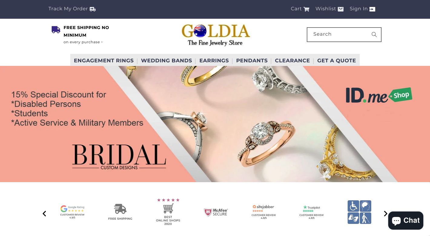 Goldia of NY Website