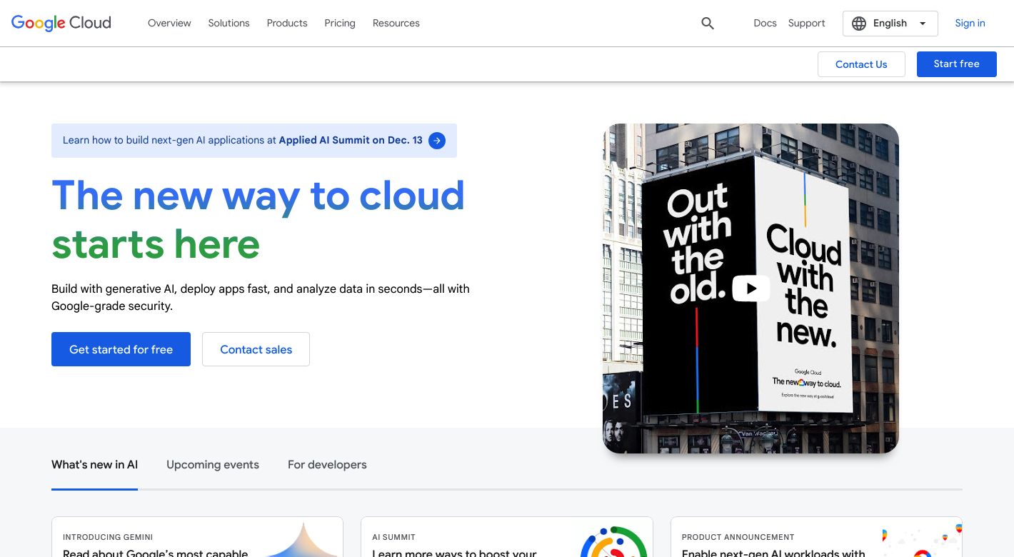 Google Cloud Website