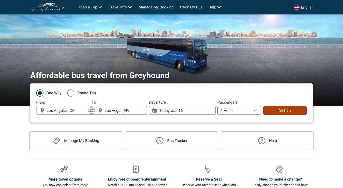 Greyhound Lines Website