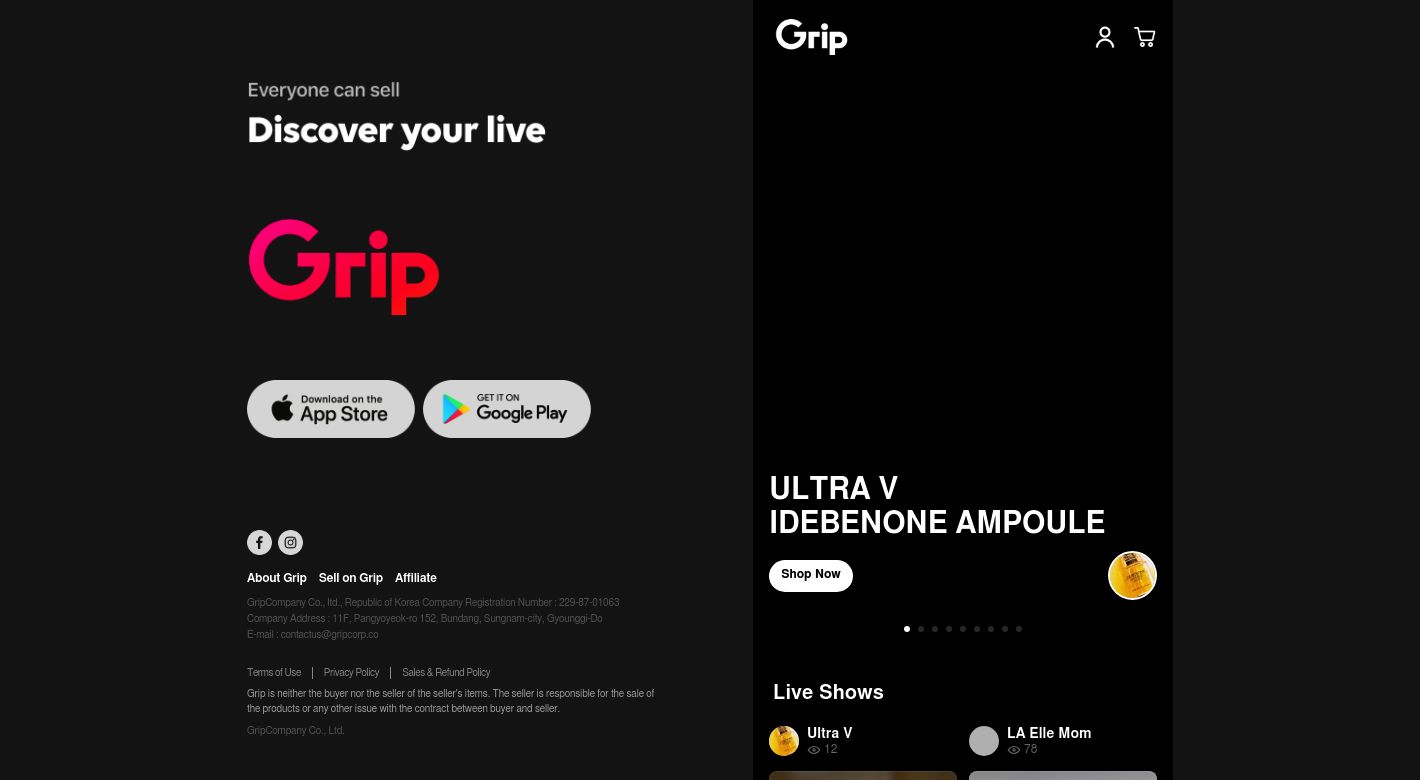 Grip.live Website