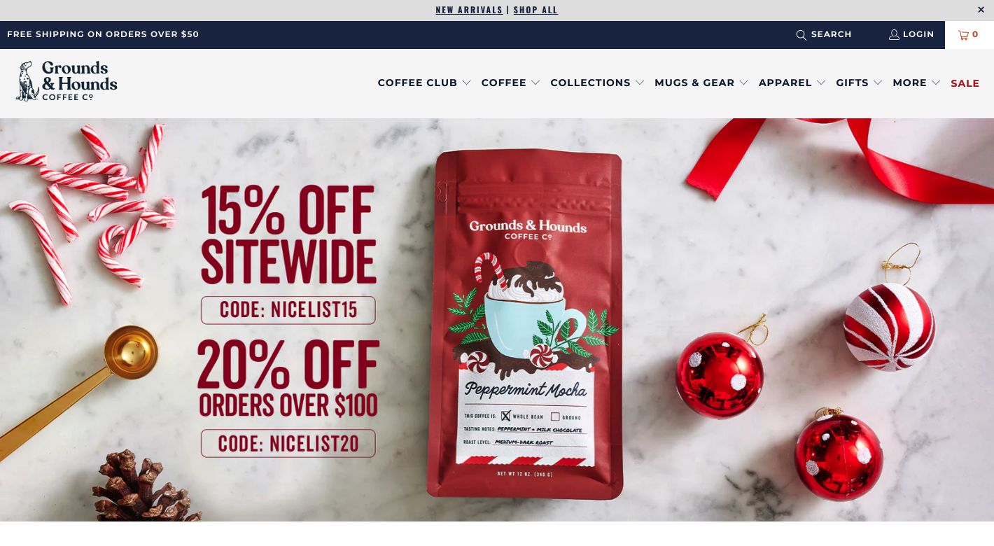 Grounds & Hounds Coffee Co. Website