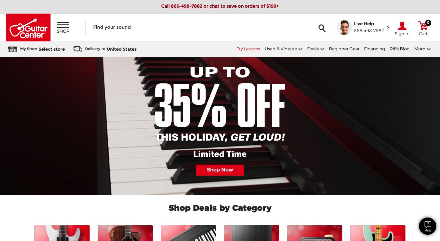 Guitar Center Website