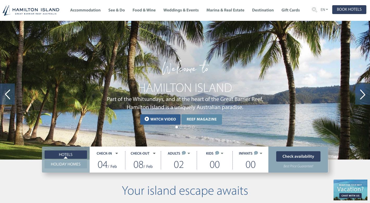 Hamilton Island Website