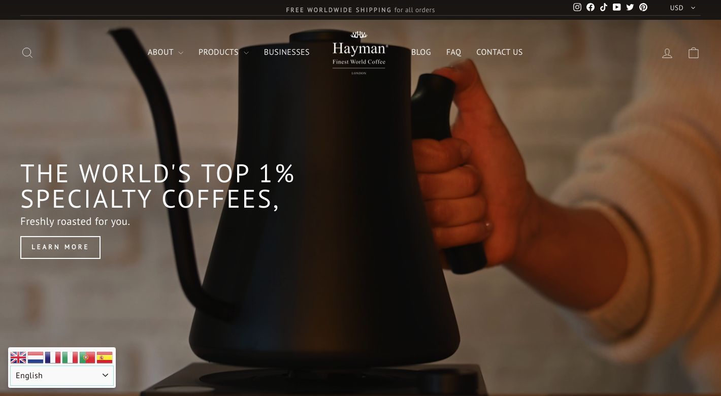 Hayman Coffee Website