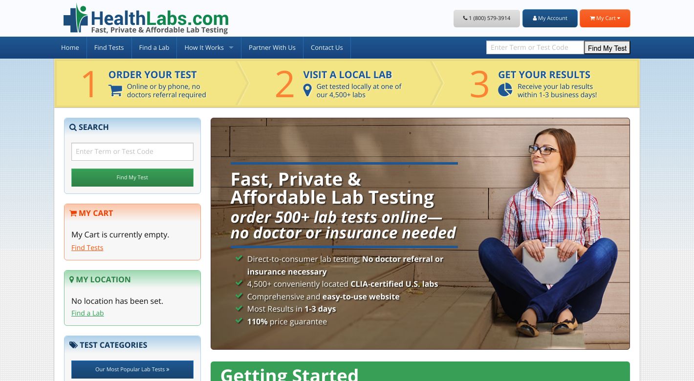 HealthLabs.com Website