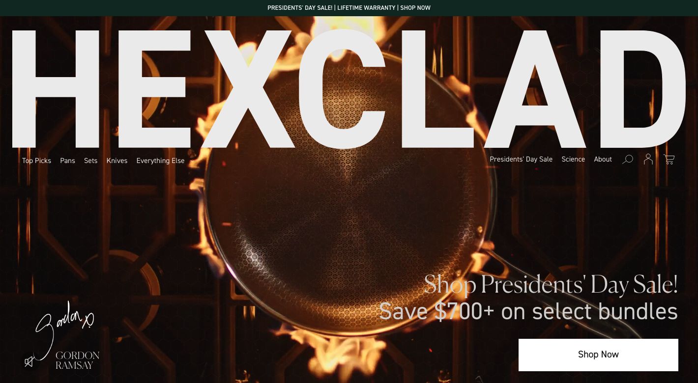 HexClad Cookware Website