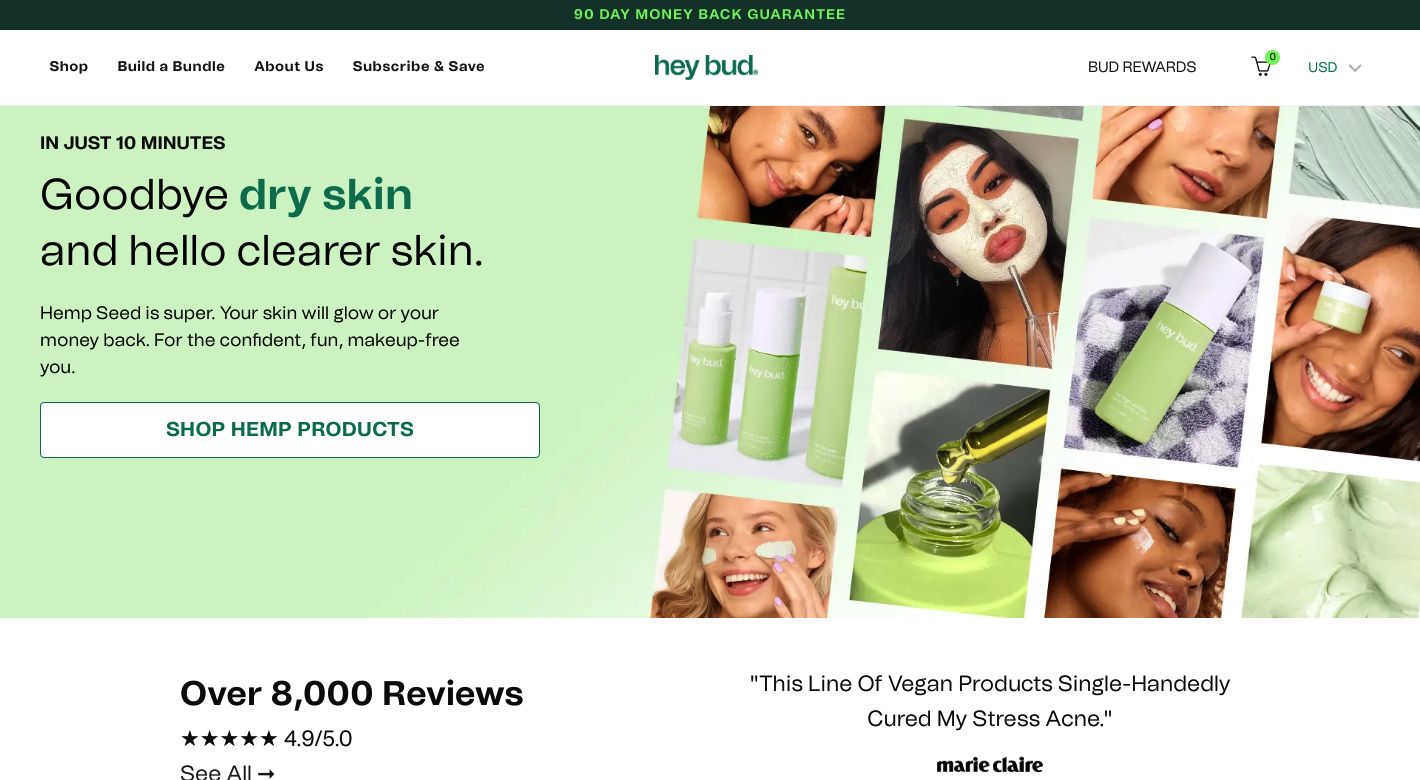 Hey Bud Skincare Website