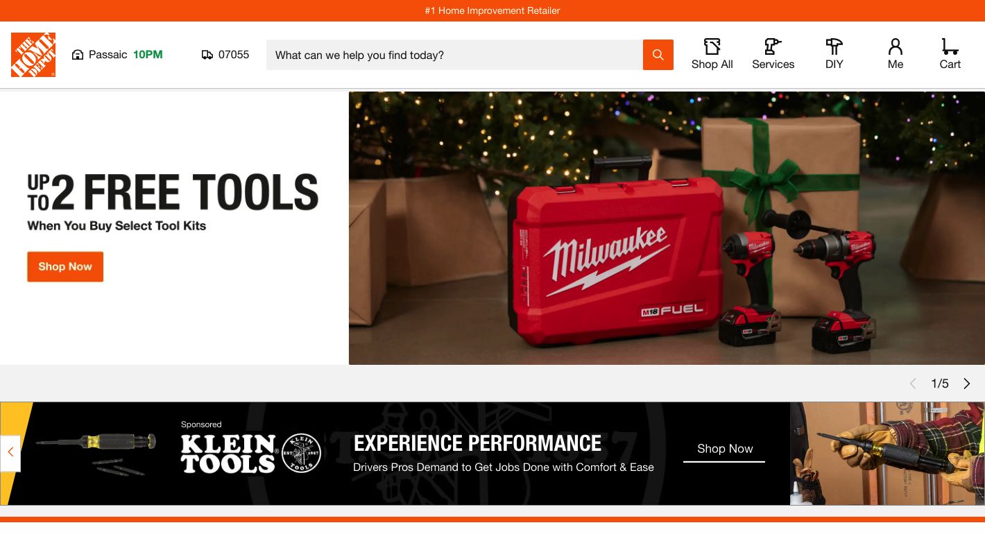 Home Depot Services Website