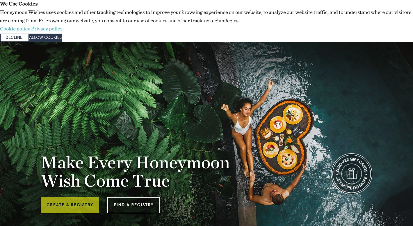 Honeymoon Wishes Website