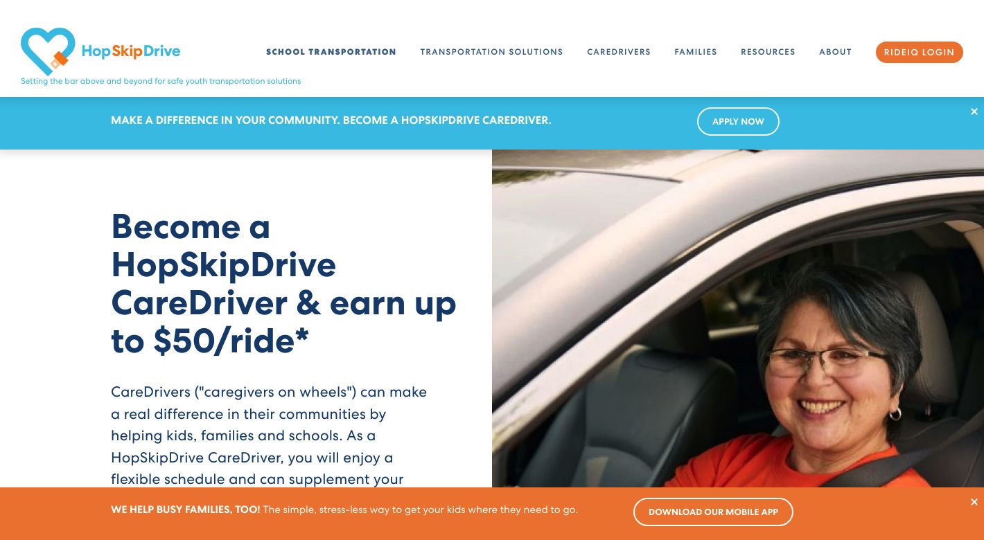 HopSkipDrive Website