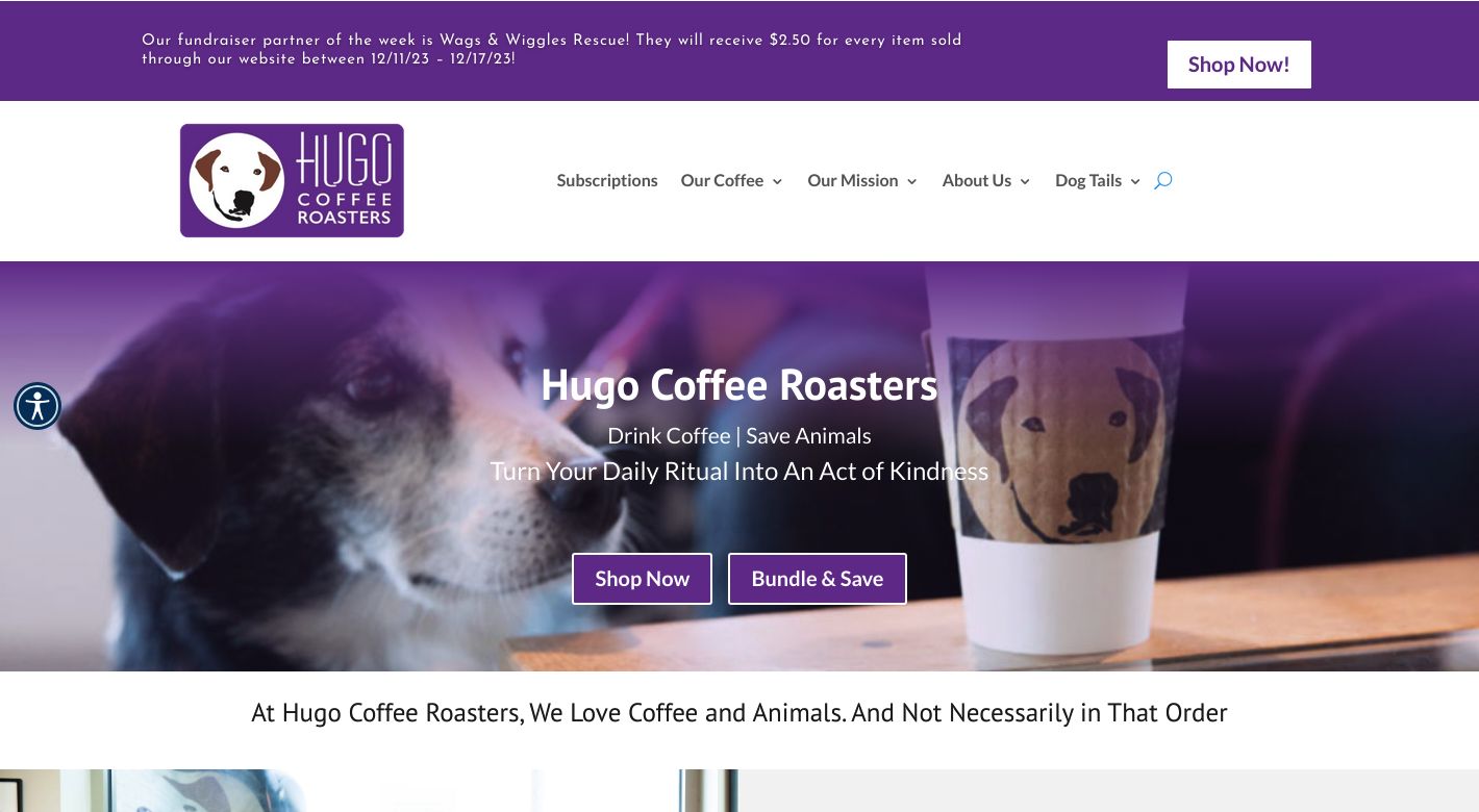 Hugo Coffee Roasters Website
