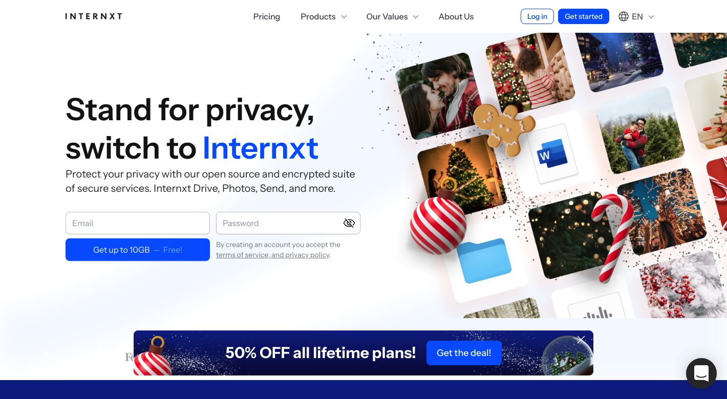 Internxt Website