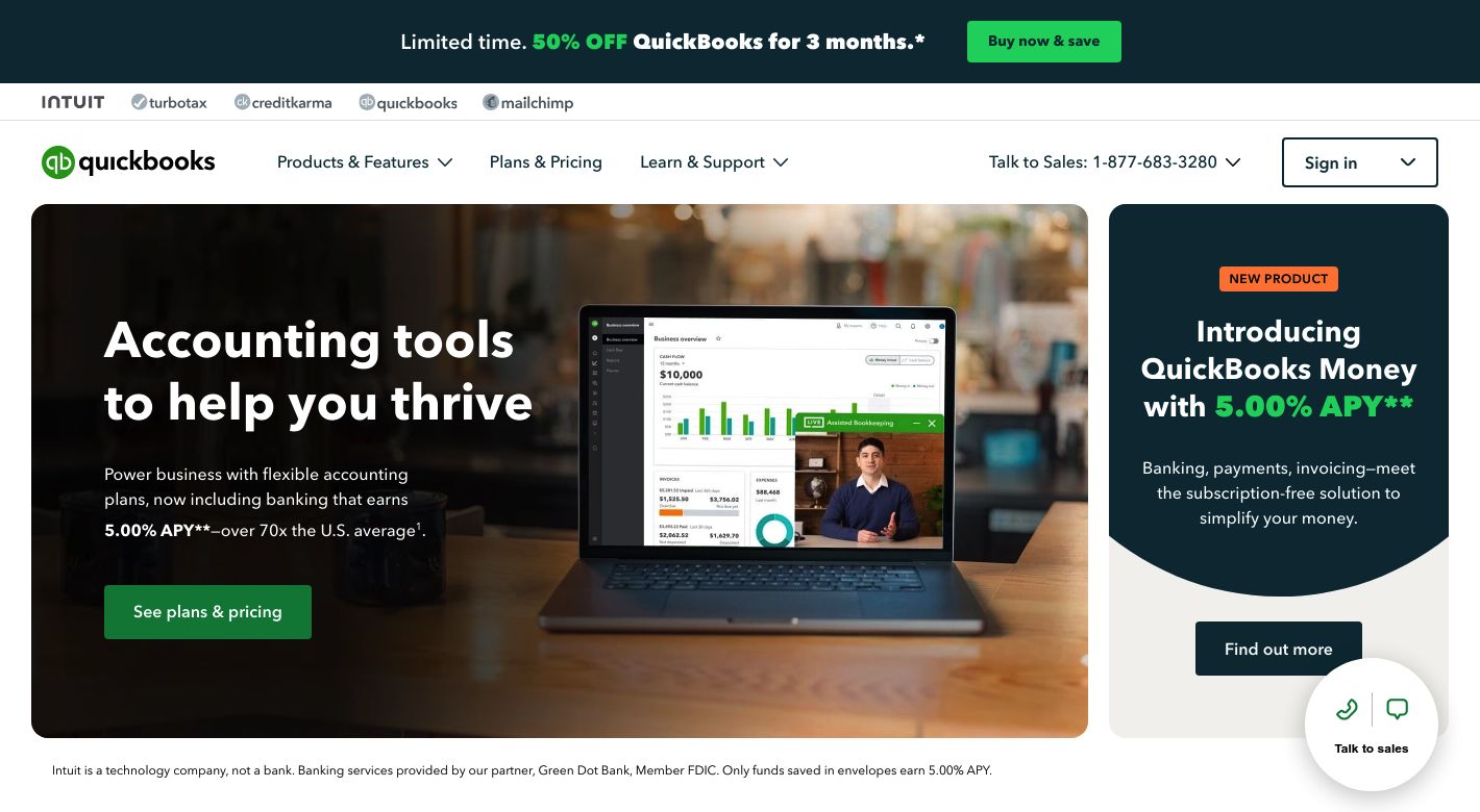 Intuit QuickBooks Website