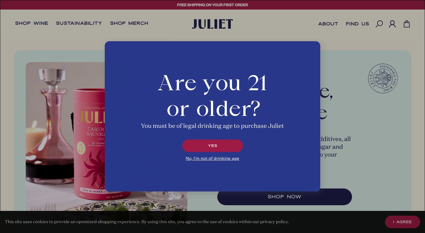 Juliet Wine Website