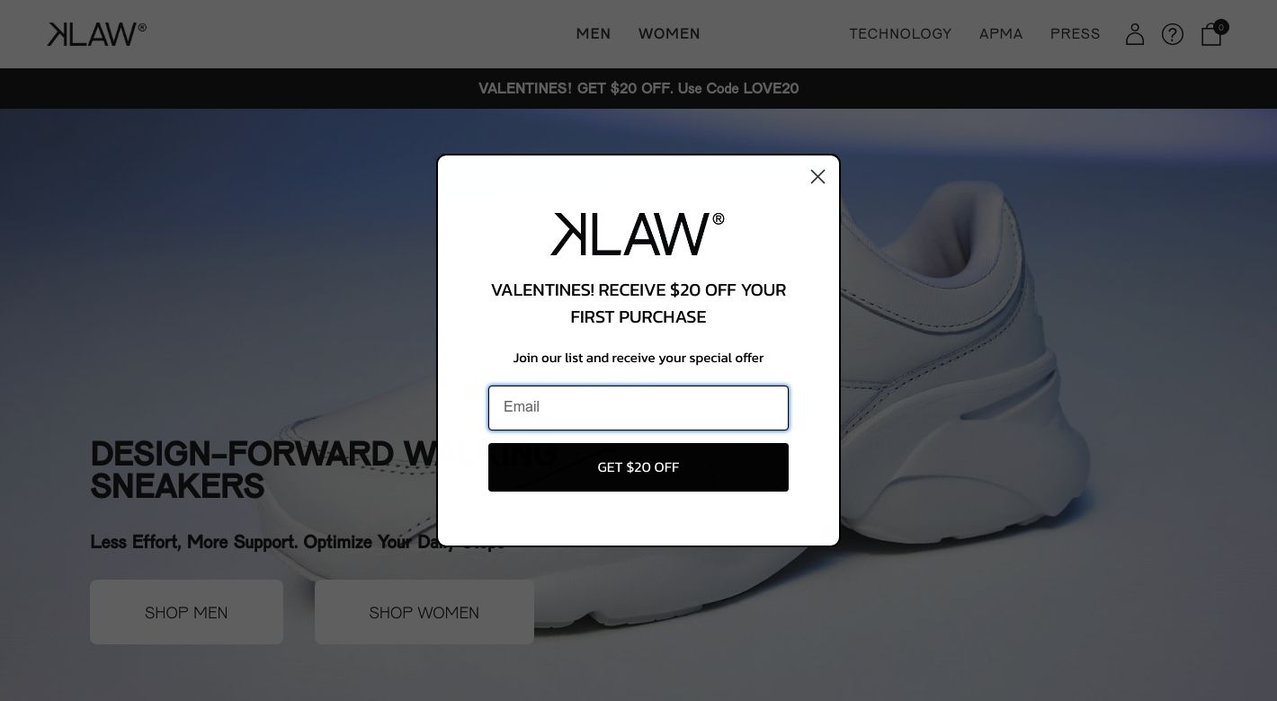 KLAW footwear Website