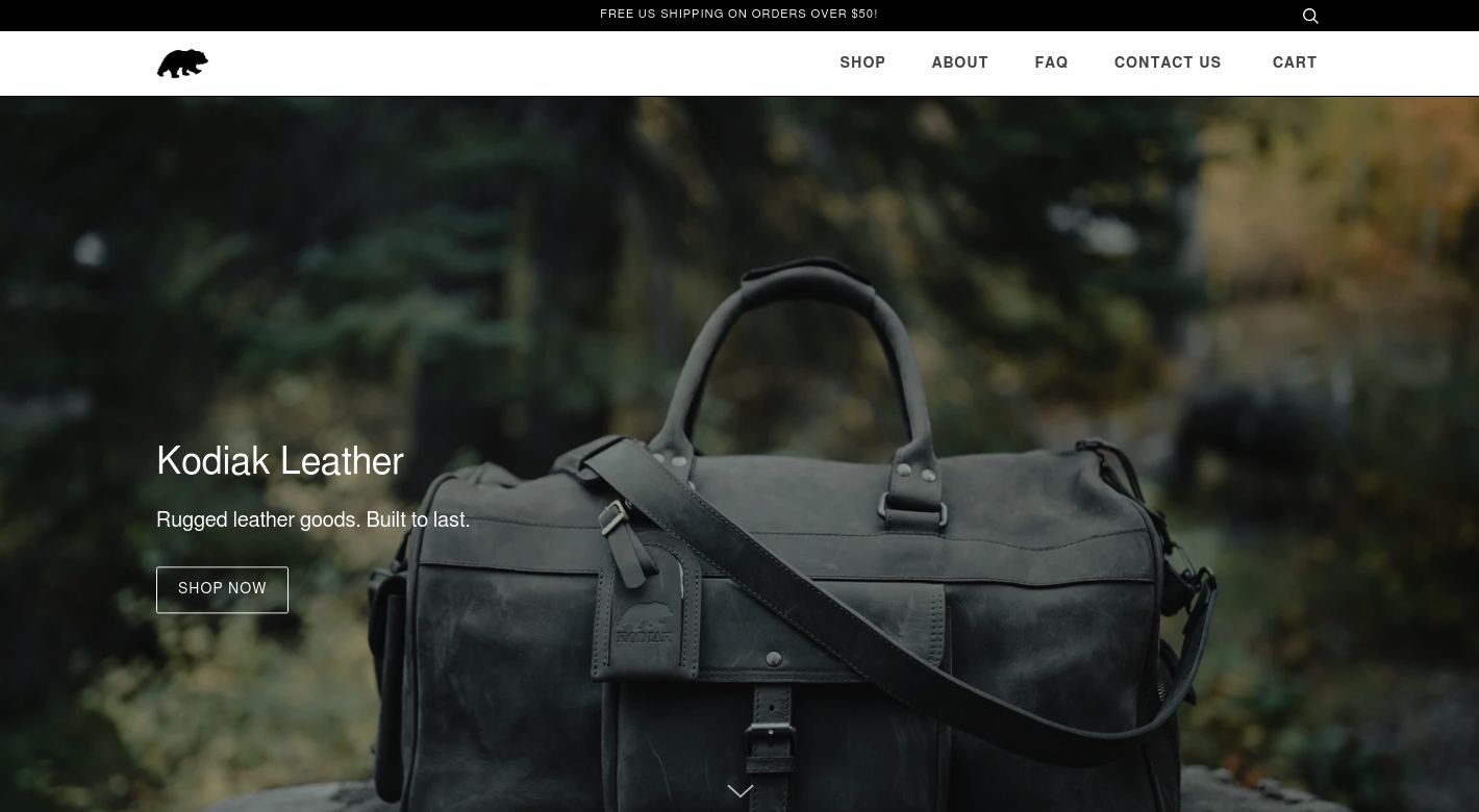 Kodiak Leather Co. Website