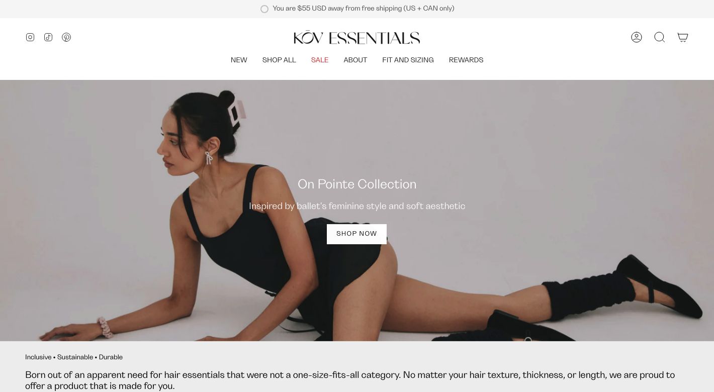 KOV ESSENTIALS Website