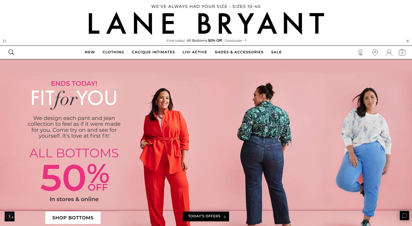 Lane Bryant Website