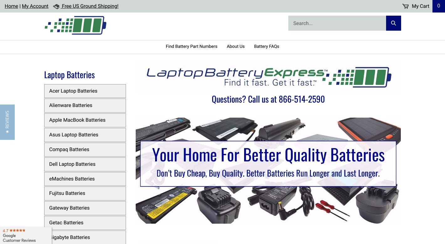 Laptop Battery Express Website