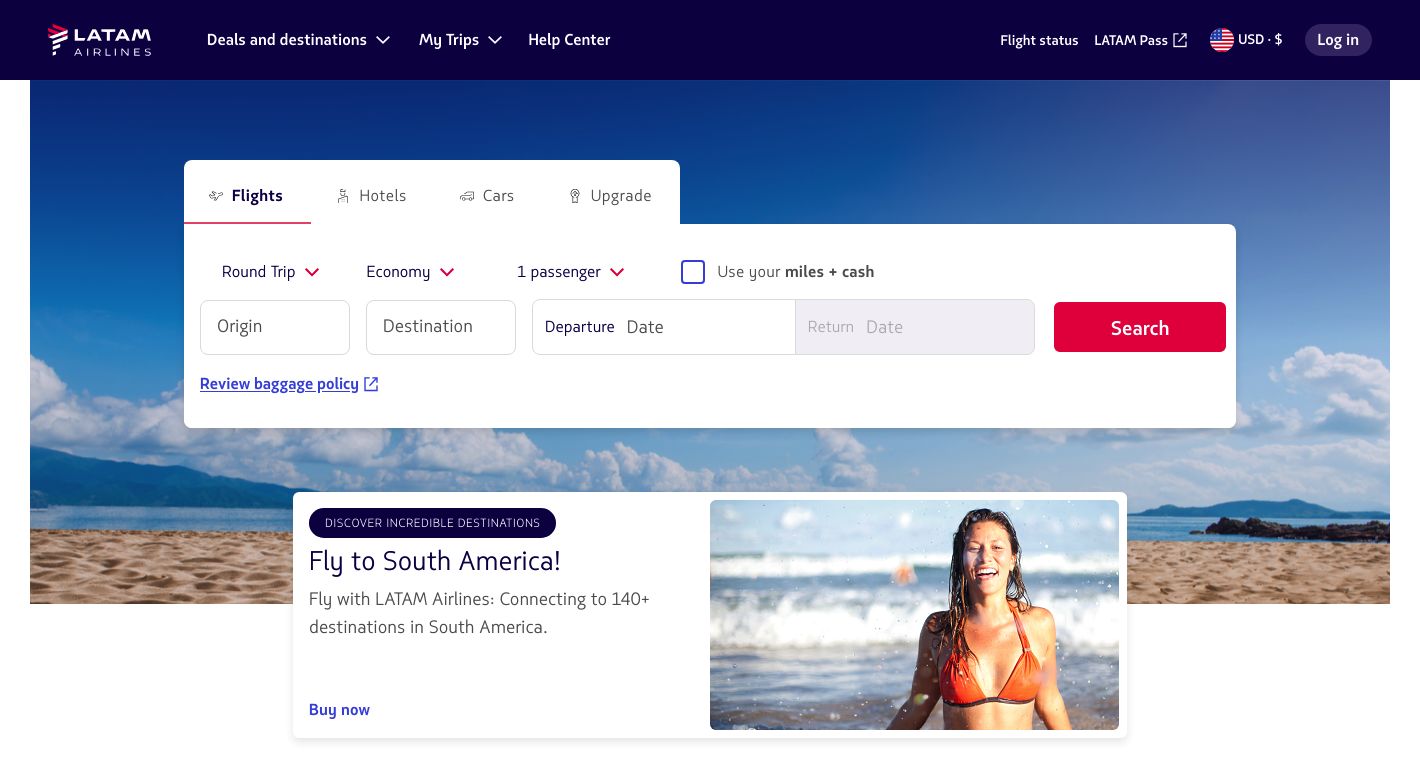 LATAM Airlines Website