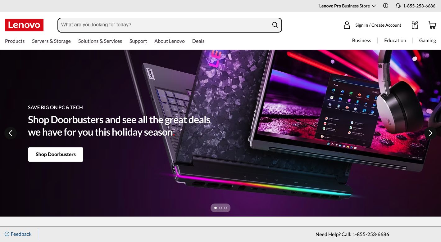 Lenovo Website