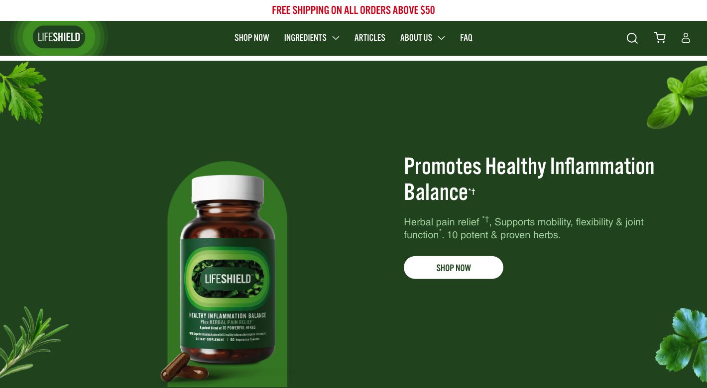 Life Shield Vitamins Website