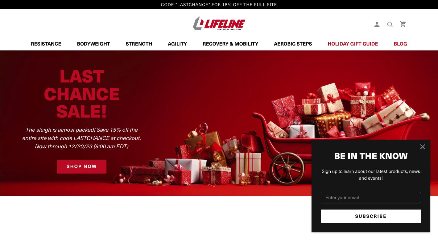 Lifeline Fitness Website