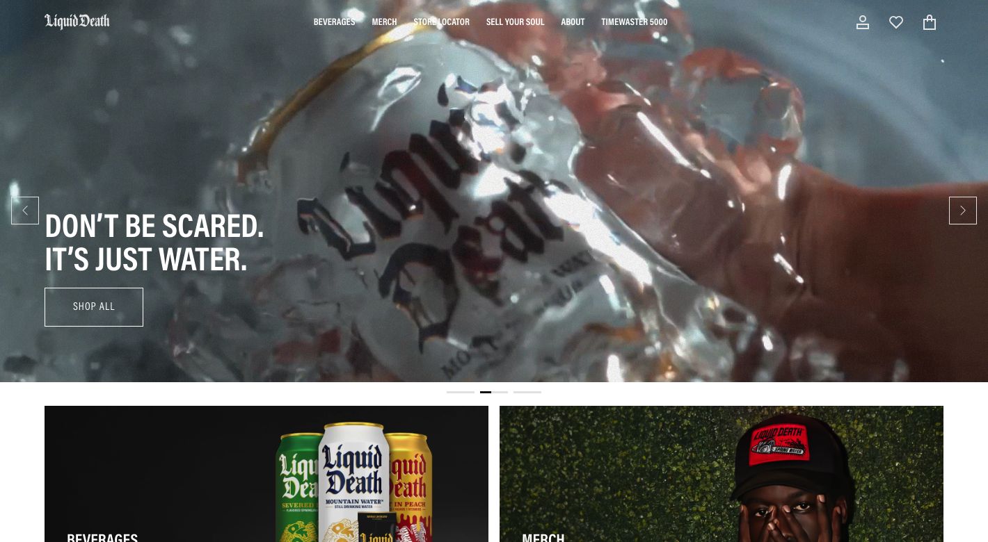 Liquid Death Website