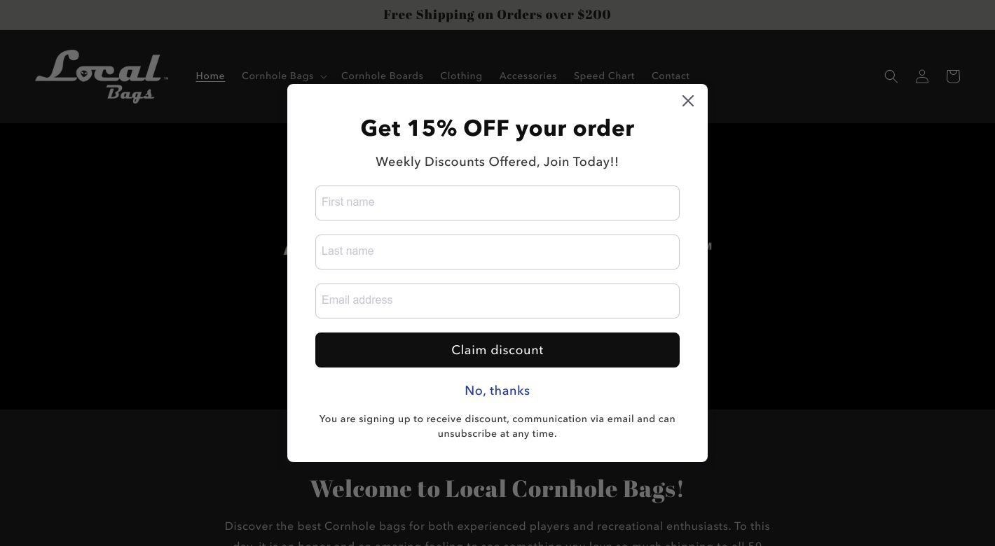 Local Bag Company Website