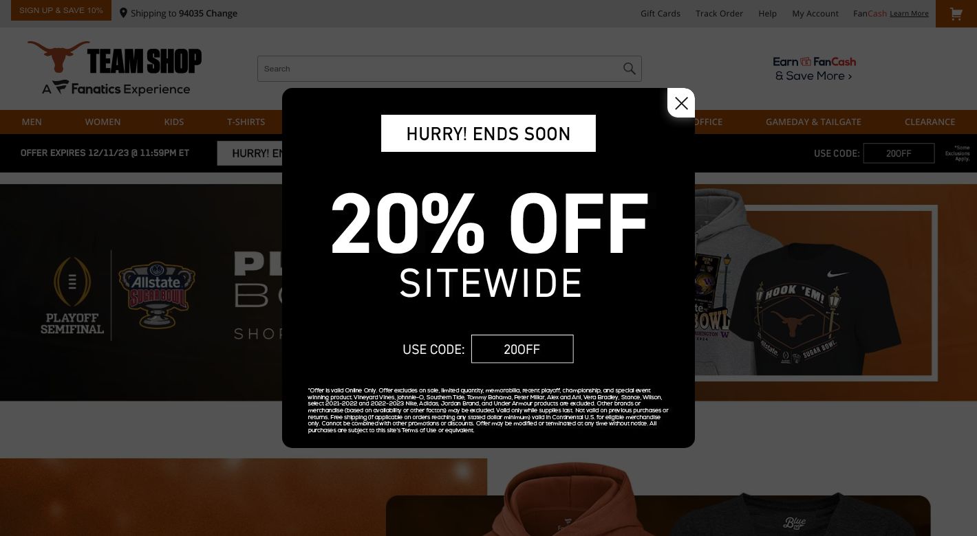 Longhorns Team Shop Website