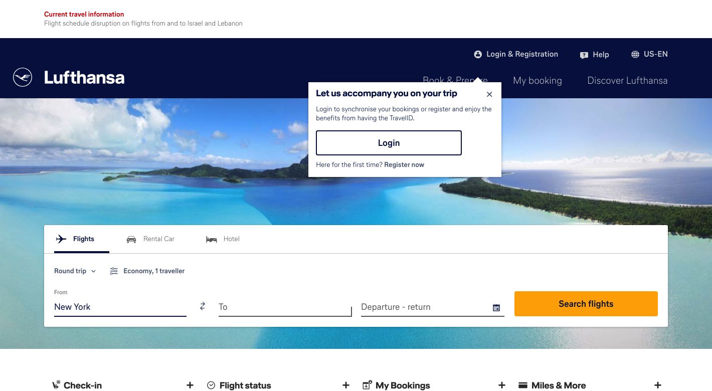 Lufthansa Website