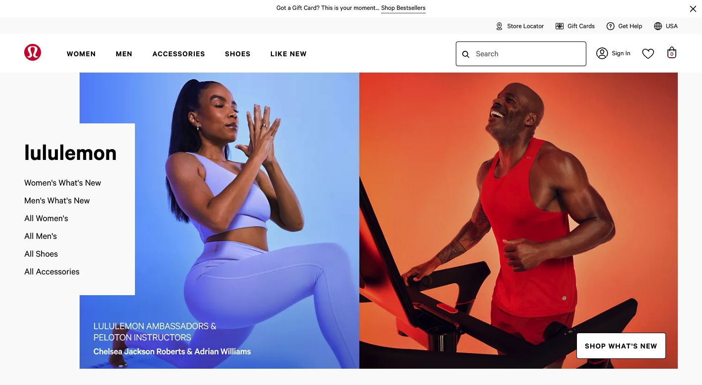 Lululemon Website