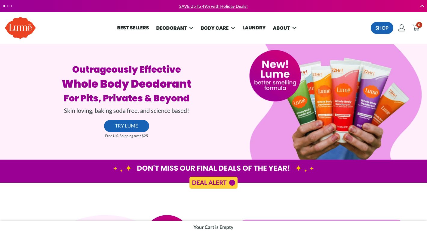 Lume Deodorant Website