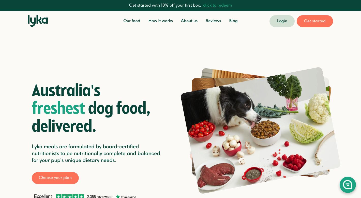 Lyka Pet Food Website