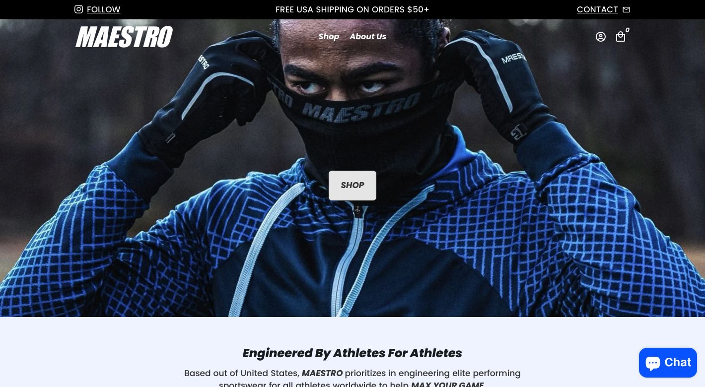 Maestro Sportswear Website