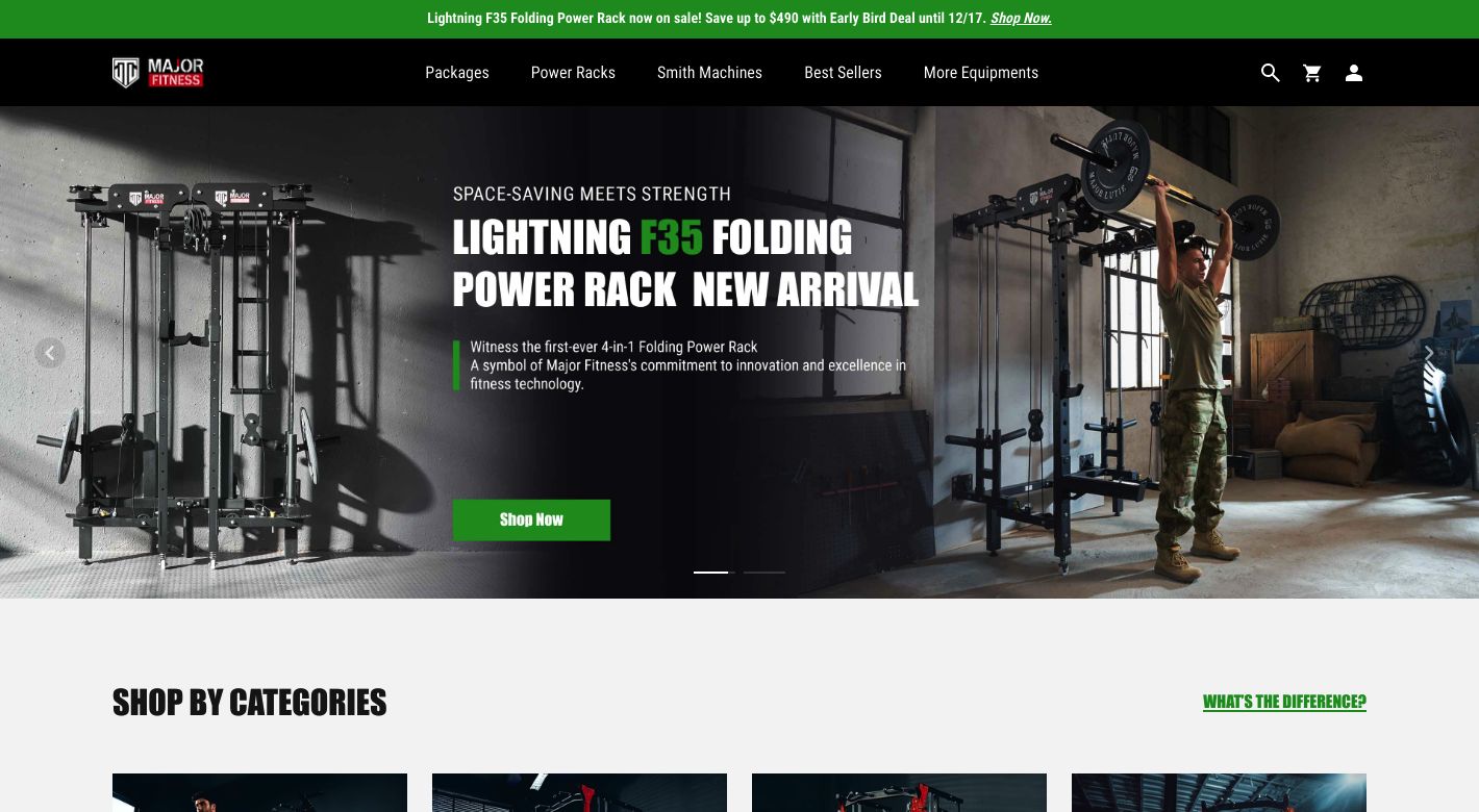 MAJOR FITNESS Website