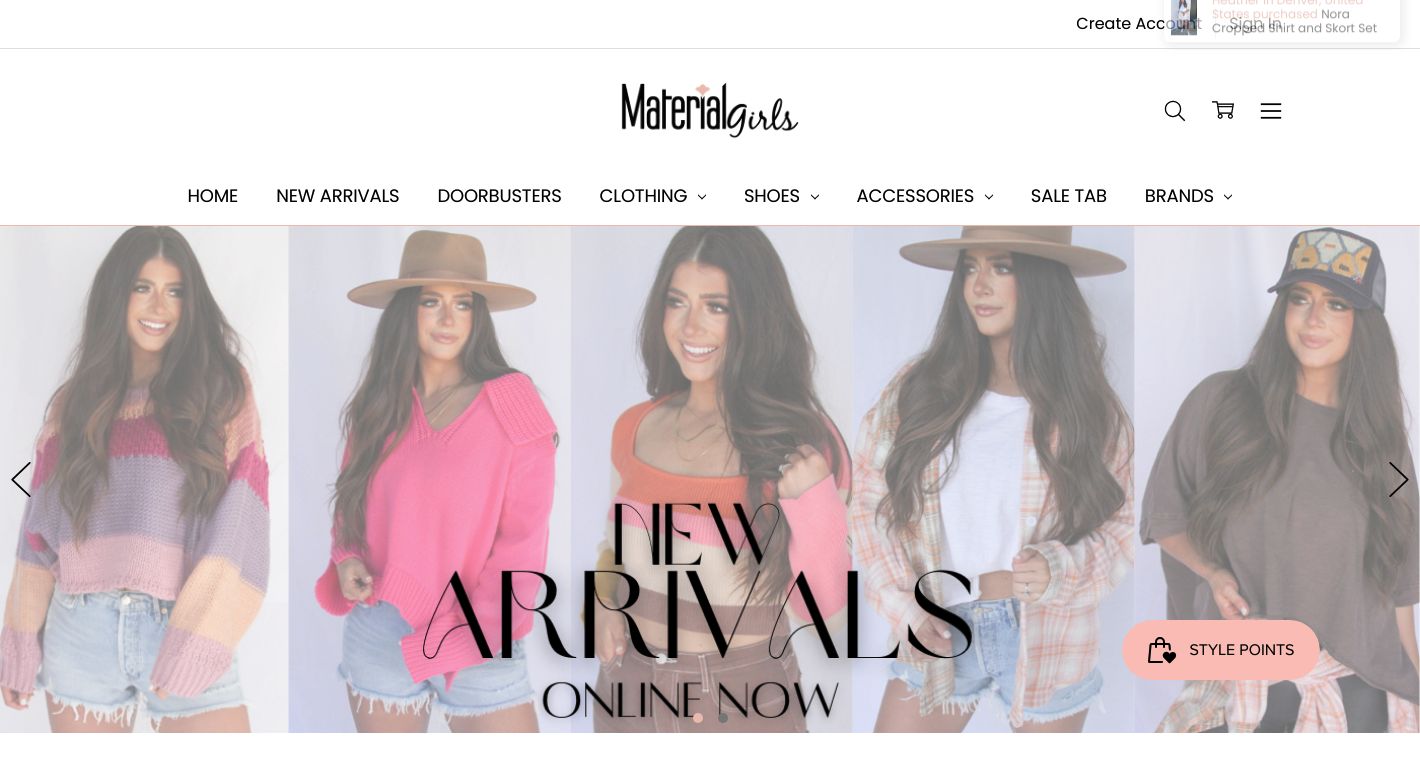 Material Girls Website