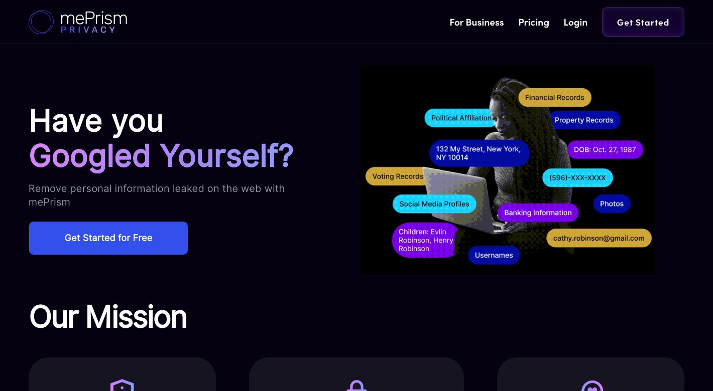 mePrism Privacy Website