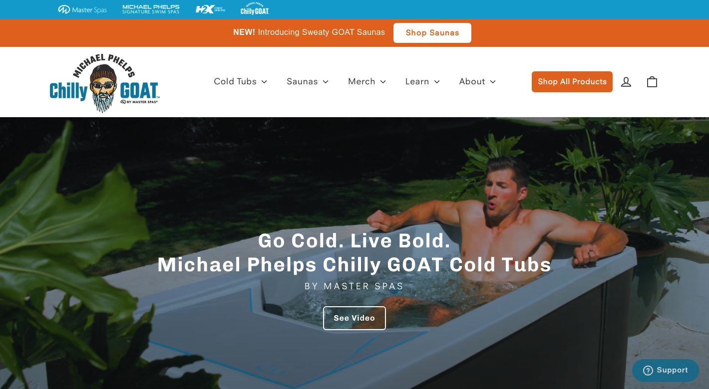 Michael Phelps Chilly GOAT Cold Tubs by Master Spas Website