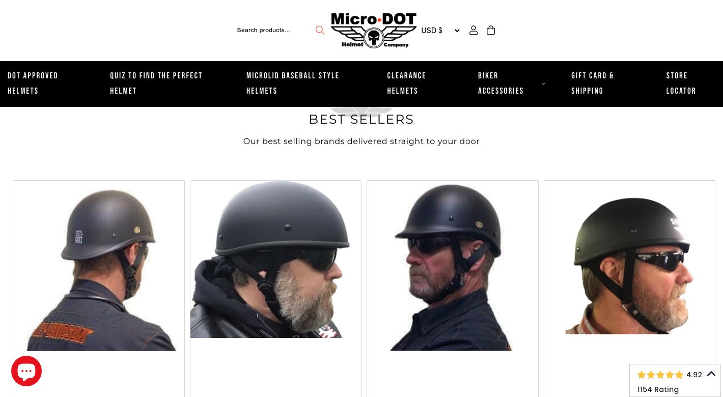 MicroDOT Helmet Co. Website