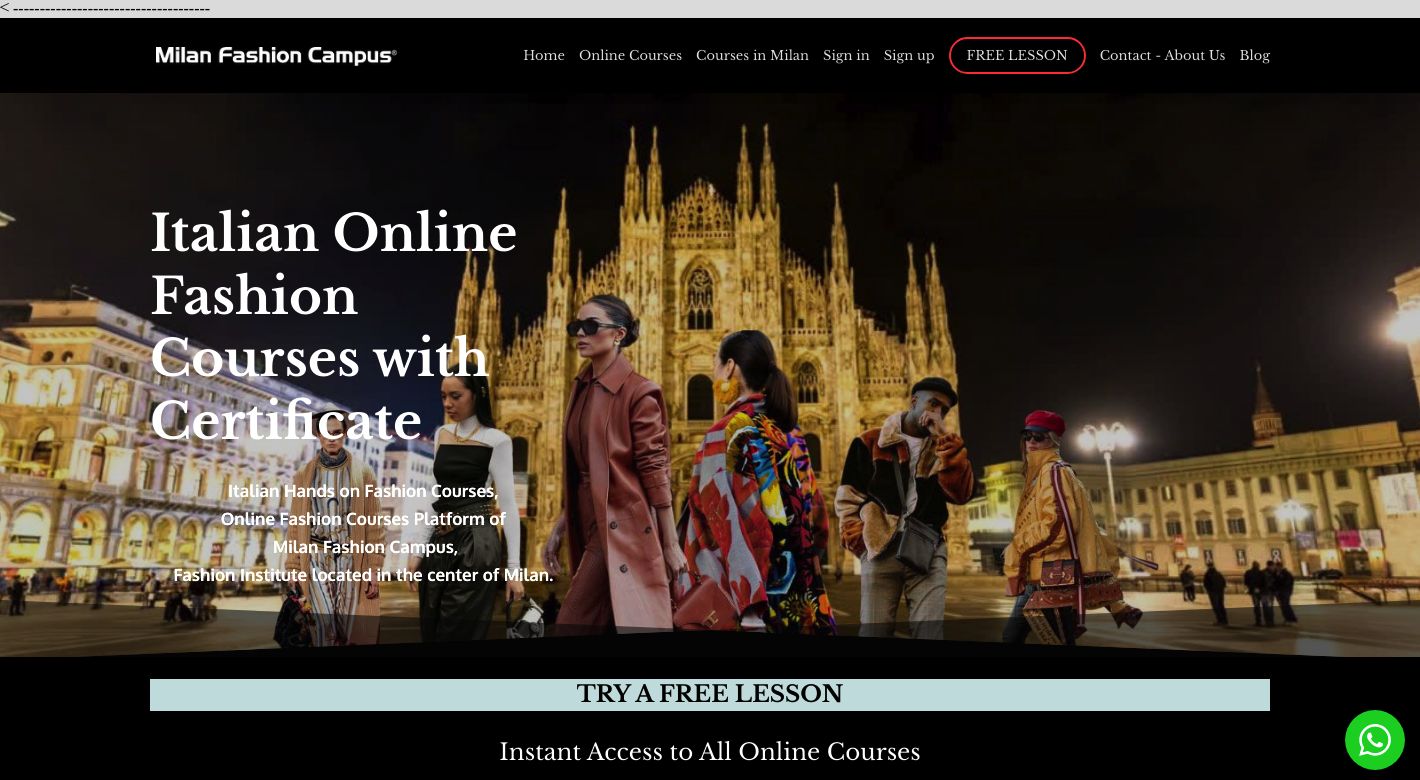 Milan Fashion Campus Website