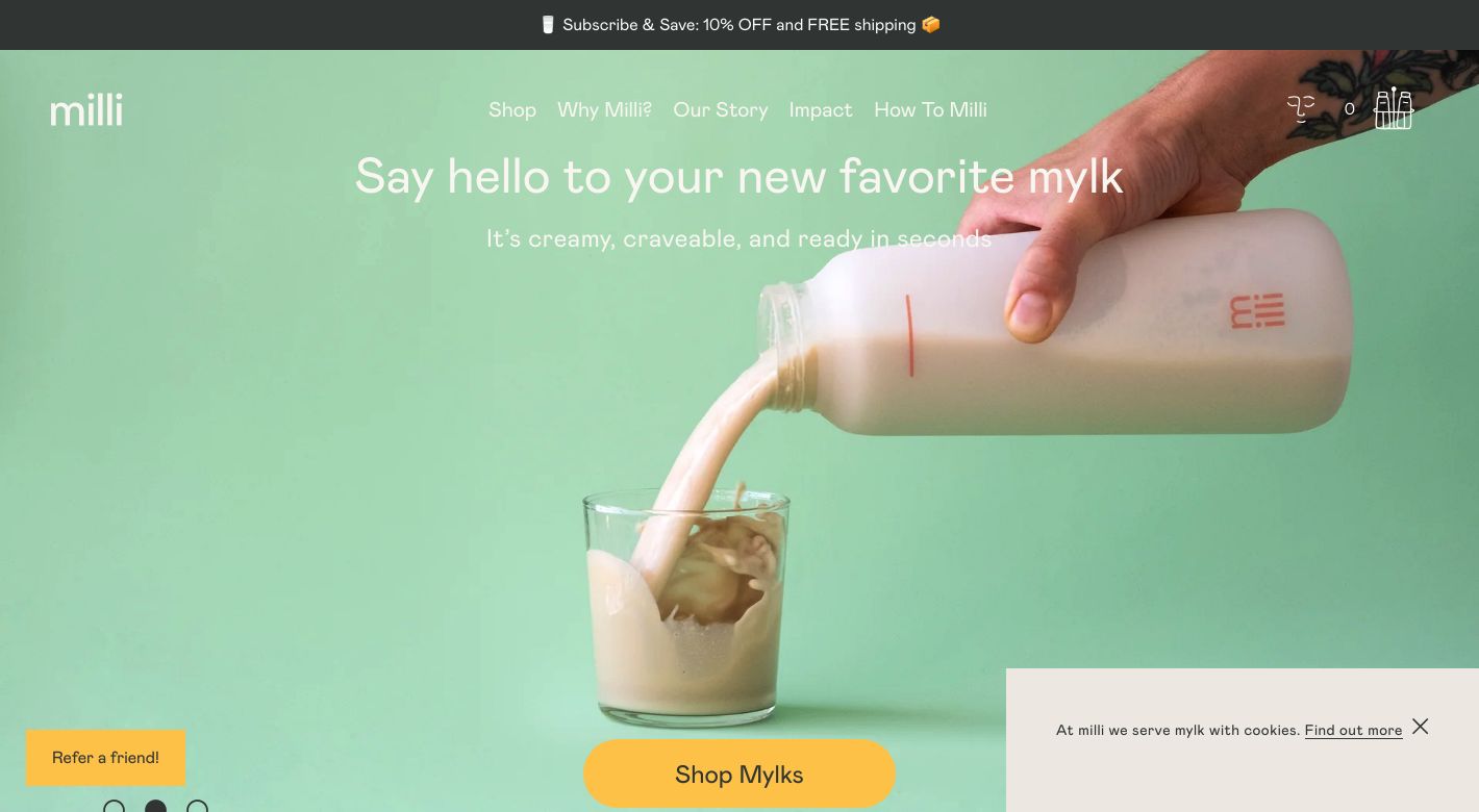 Milli Mylk Website