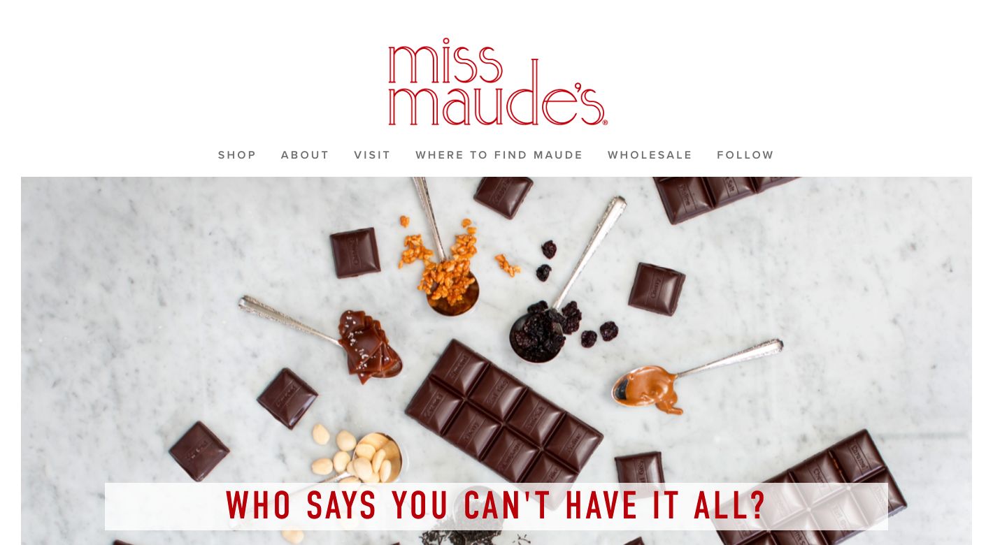 Miss Maude's Bar of Chocolates Website