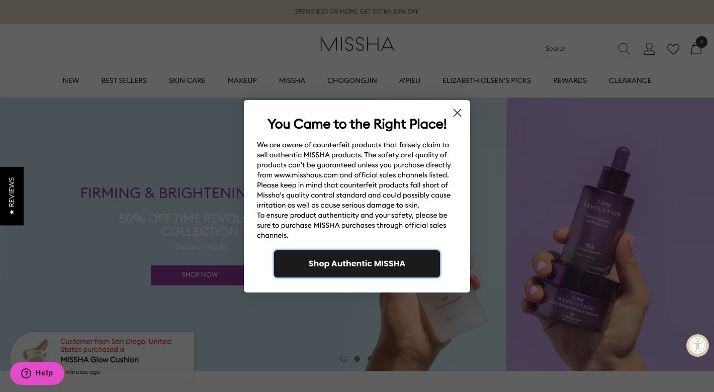 MISSHA Website