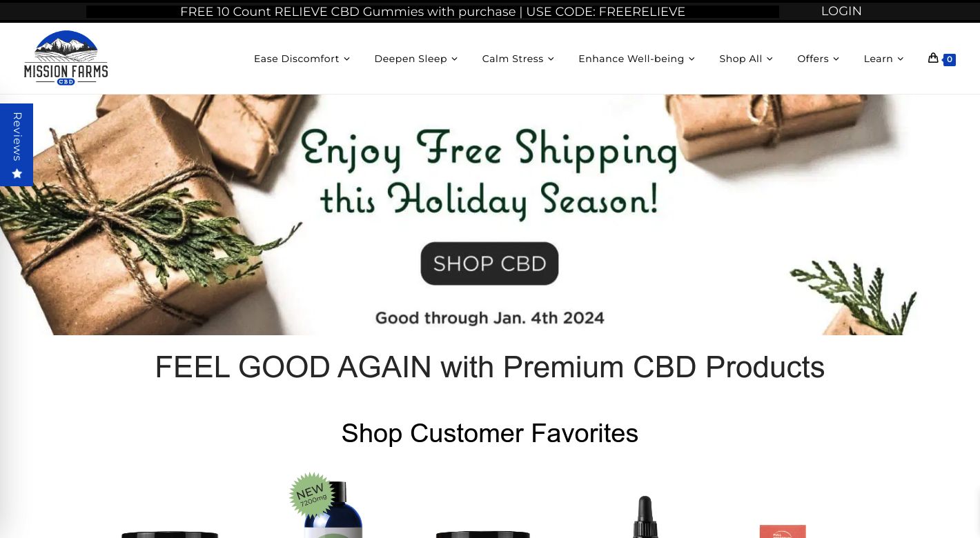 Mission Farms CBD Website