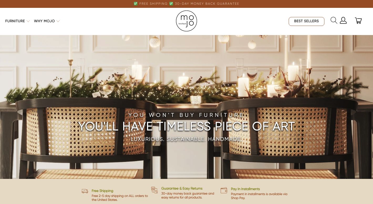 Mojo Boutique Website