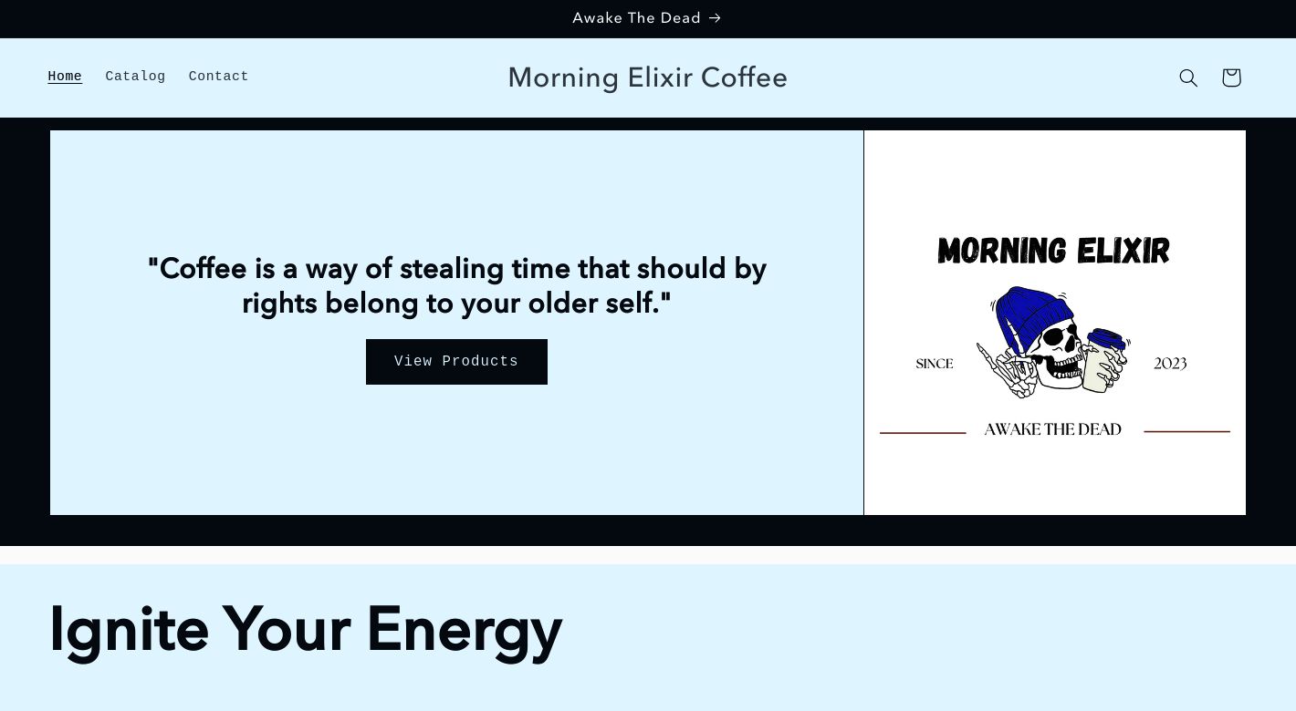 Morning Elixir Coffee Website