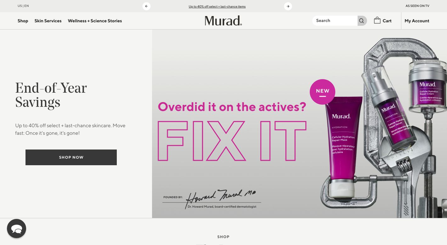 Murad Skin Care Website