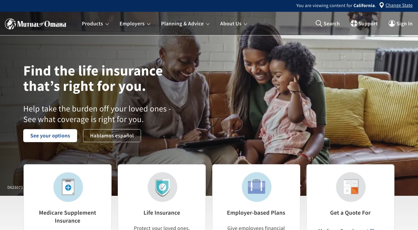 Mutual of Omaha Insurance Website